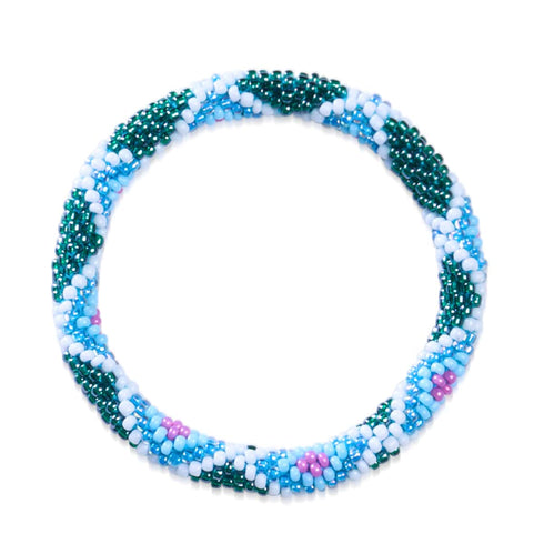 Délice des dauphins | Bracelet de perles de verre de l'Himalaya